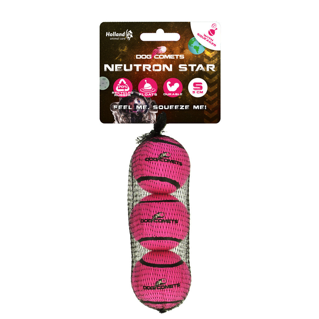Dog Comets Neutron Star Tennisball Mit Quietscher S Rosa (3-pack)