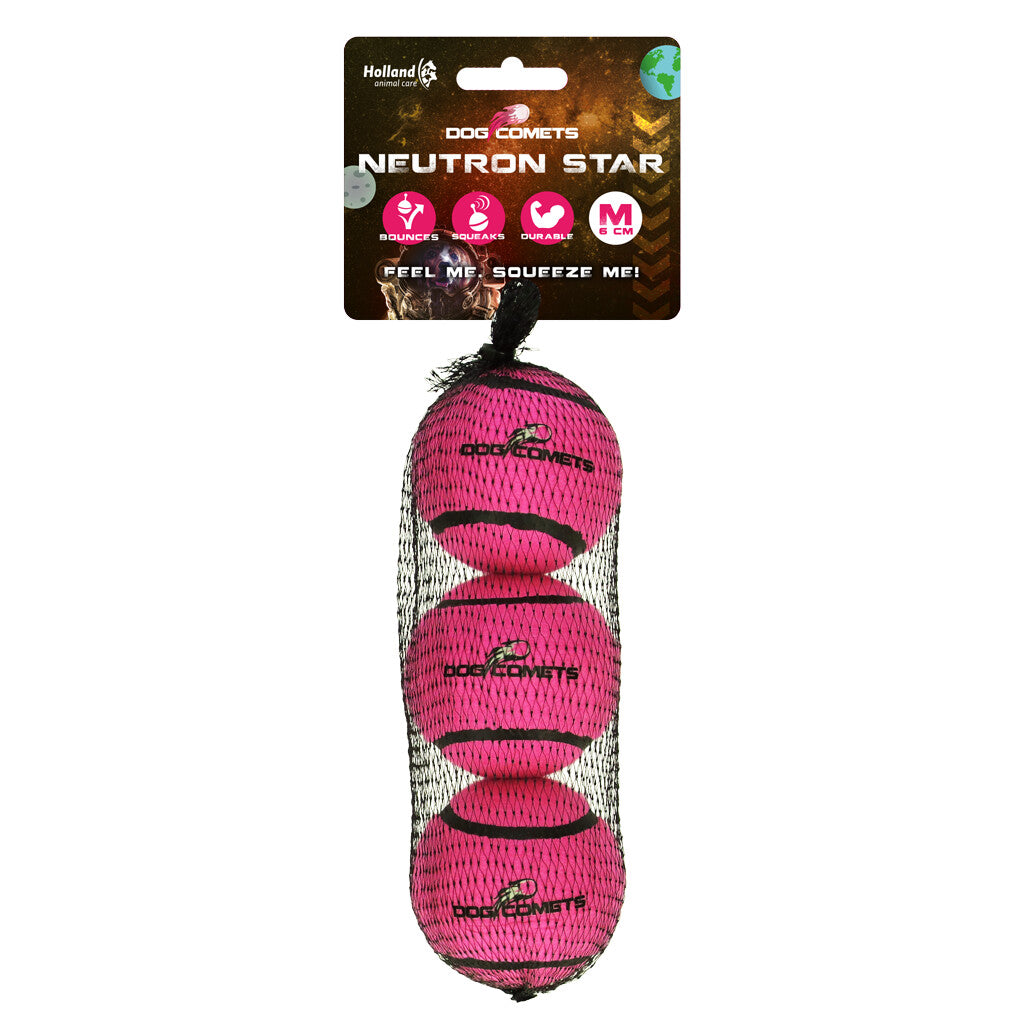 Dog Comets Neutron Star Tennisball Mit Quietscher M Rosa (3-pack)