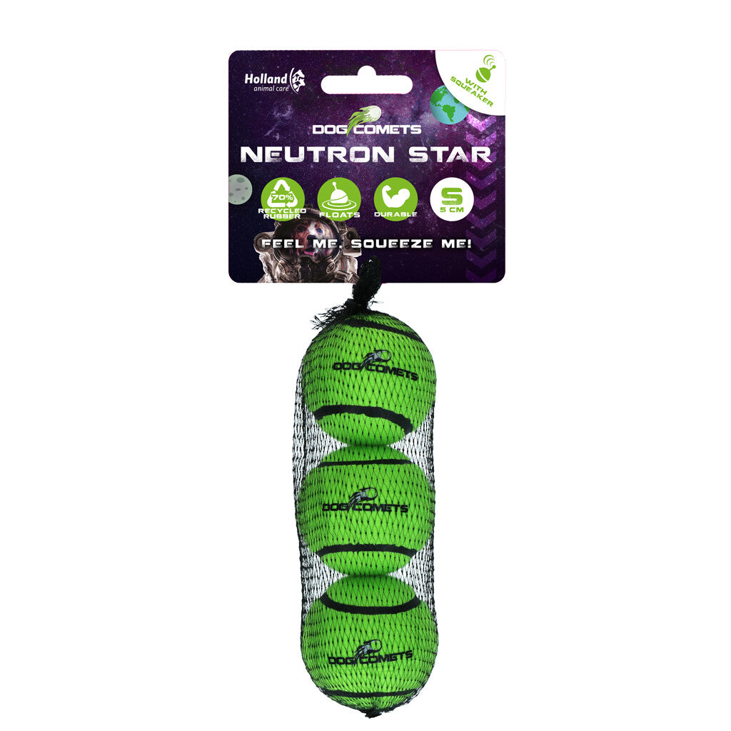 Dog Comets Neutron Star Tennisball Mit Quietscher S Grün (3-pack)