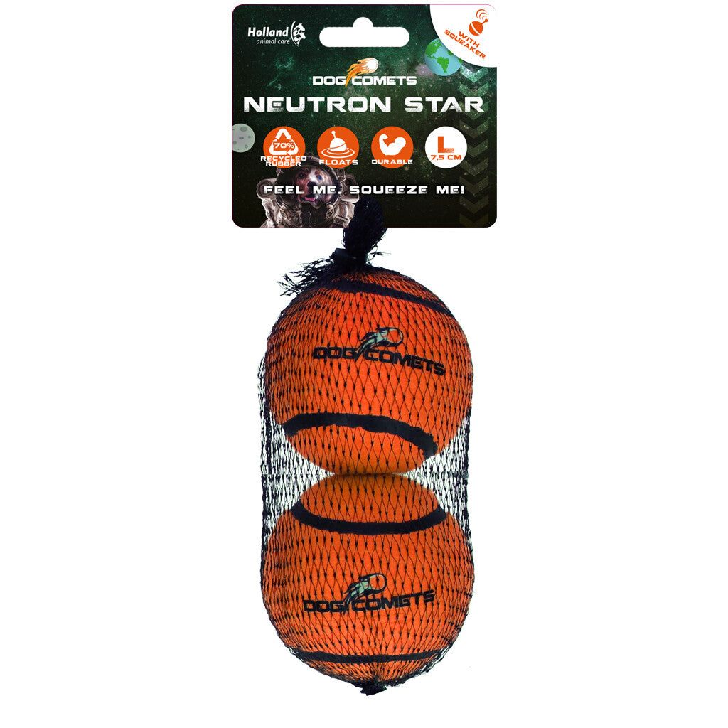Dog Comets Neutron Star Tennisball Mit Quietscher L Orange (2-pack)