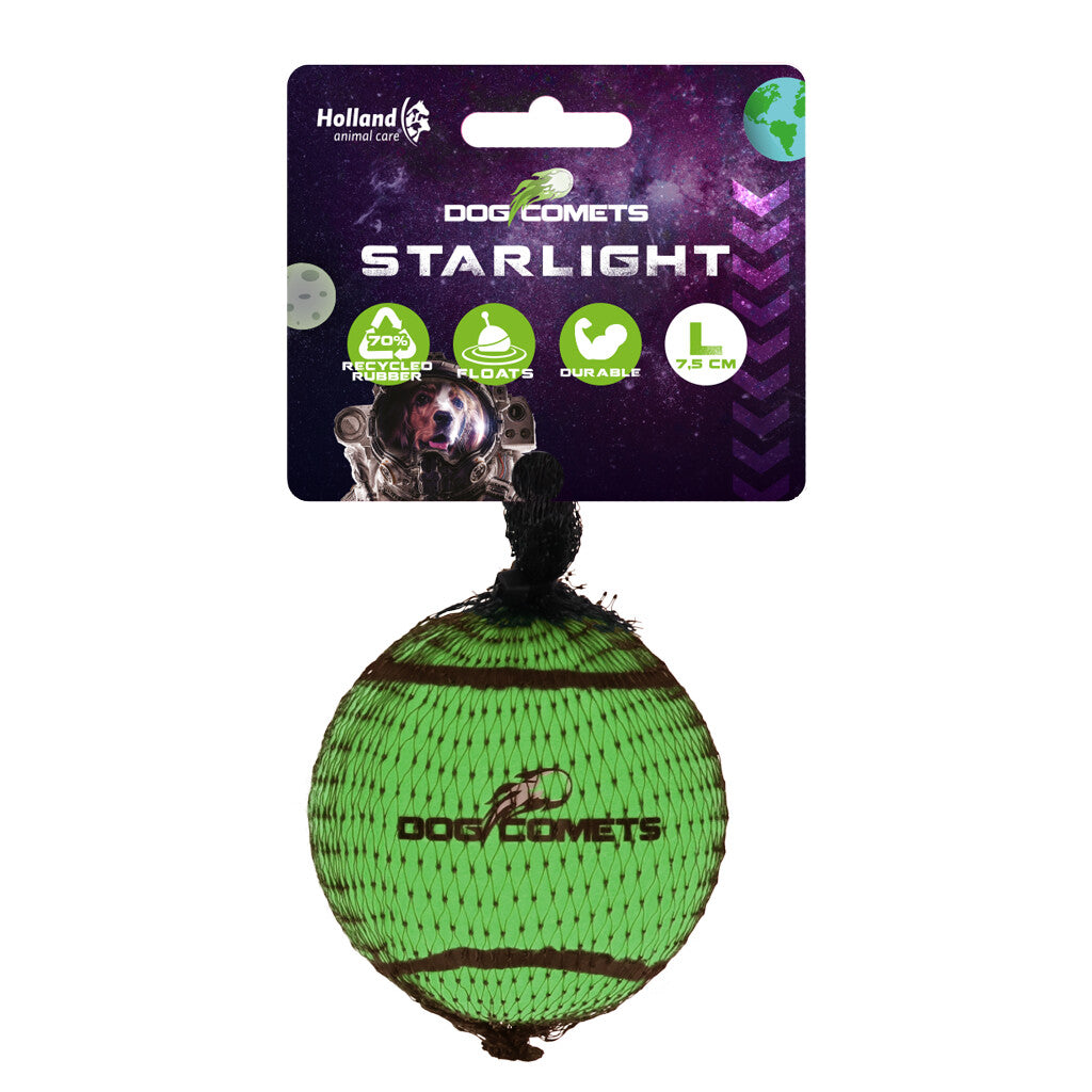 Dog Comets Starlight Tennisball L Grün