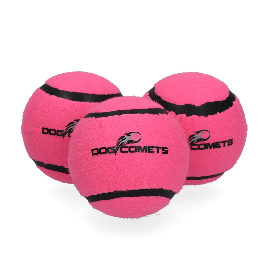 Dog Comets Starlight Tennisball M Rosa (3-pack)