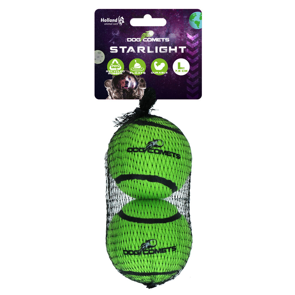 Dog Comets Starlight Tennisball L Grün (2-pack)