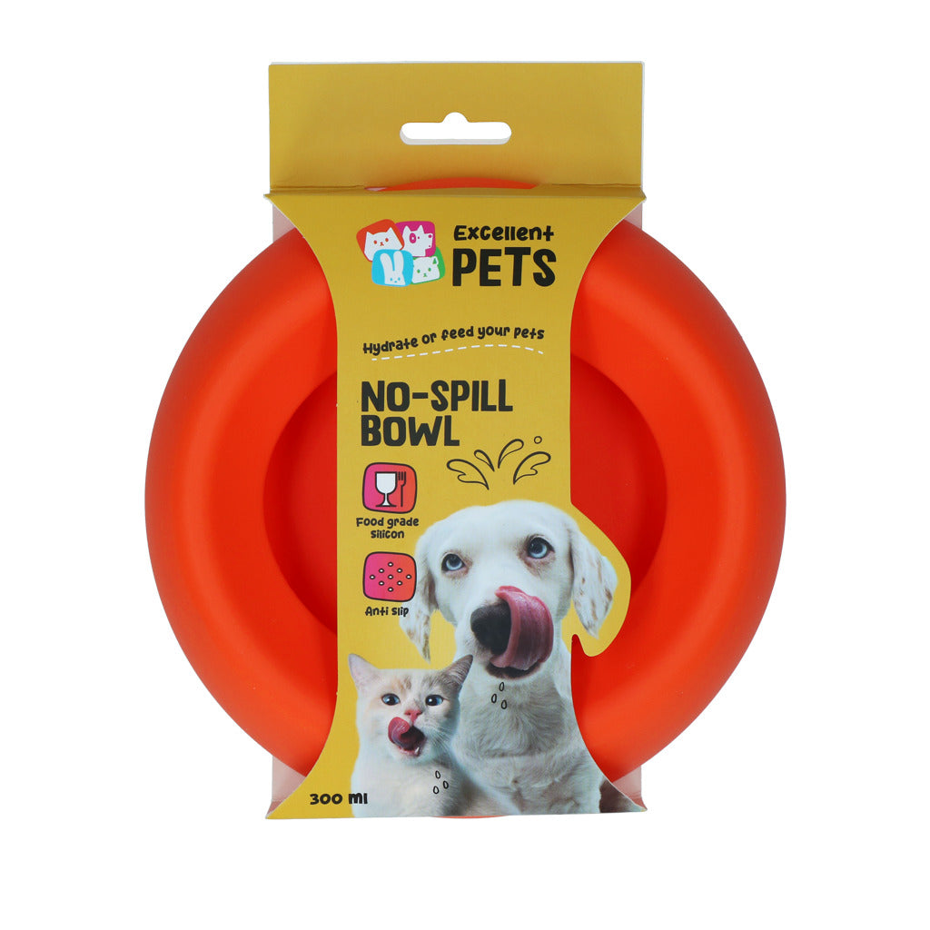 Excellent Pets No-Spill Bowl 300ml Orange S