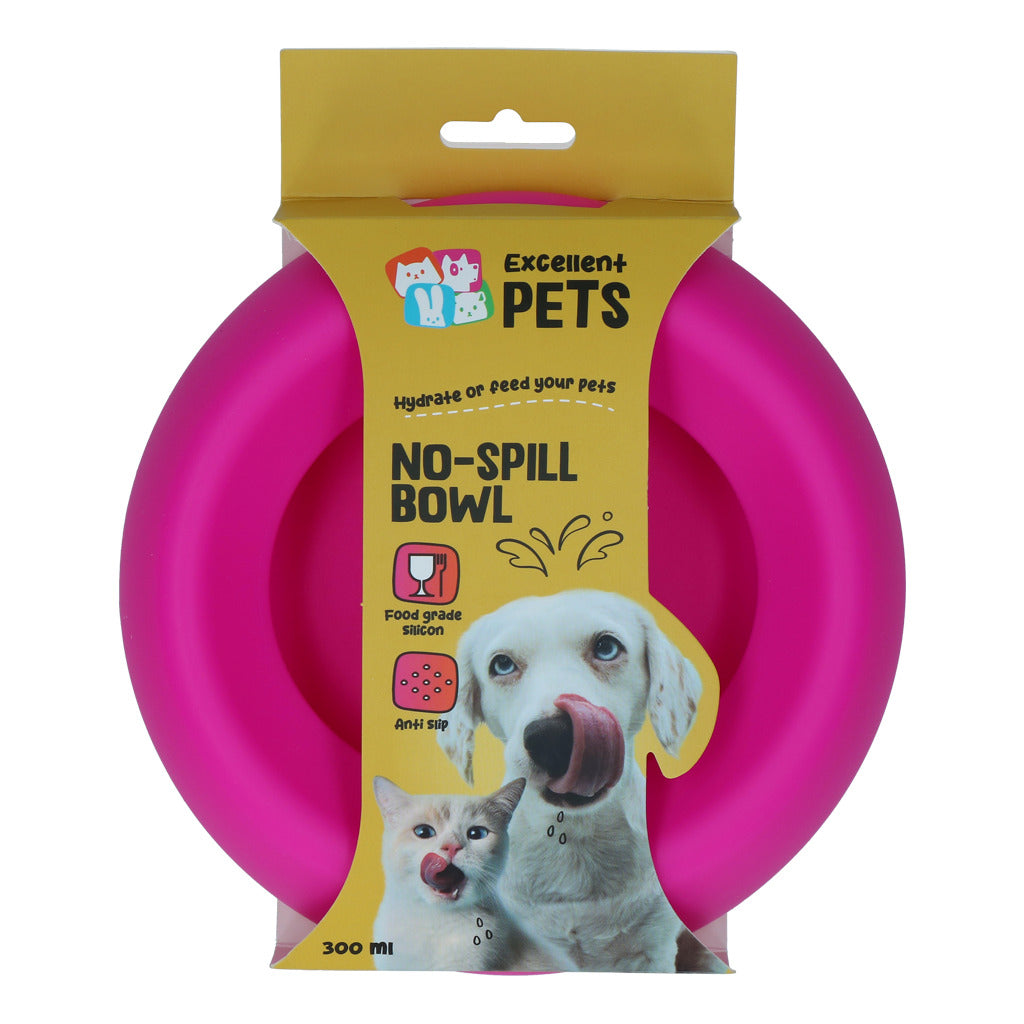 Excellent Pets No-Spill Bowl 300ml Rosa S